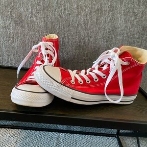 Red high top converse